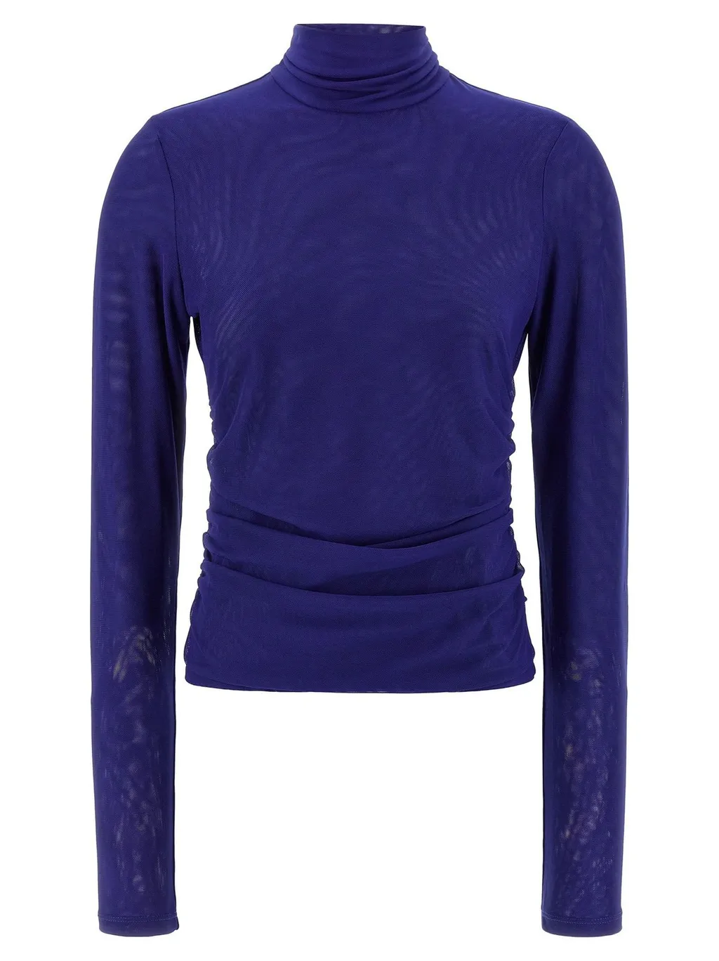 Rotate Mesh Rouched Sweater
