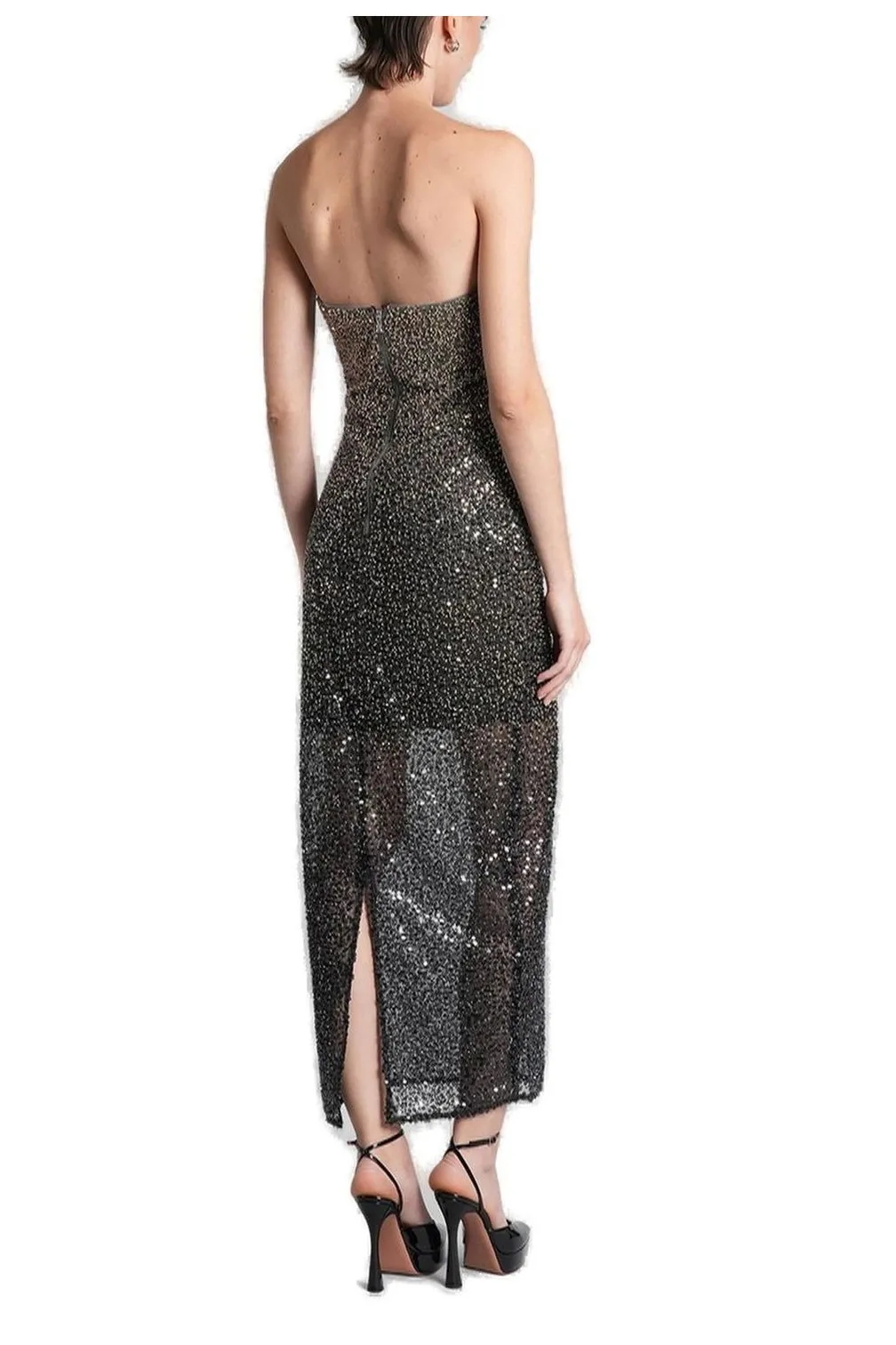 Rotate Embellished Strapless Maxi Dress