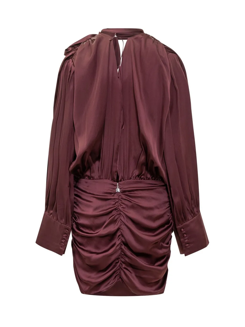 Rotate Long-Sleeved V-Neck Dress