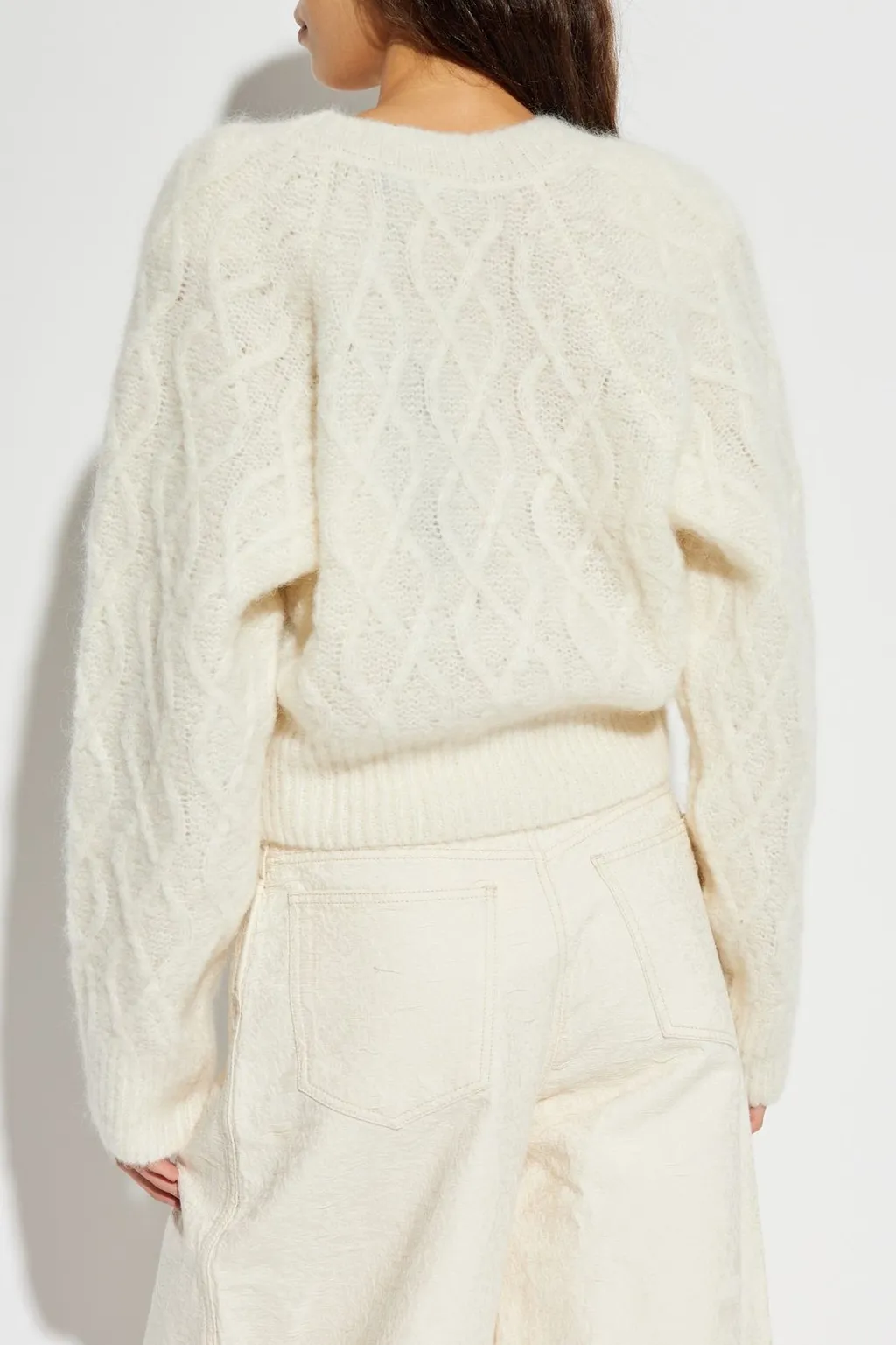Rotate Logo Patch V-Neck Buttoned Cardigan