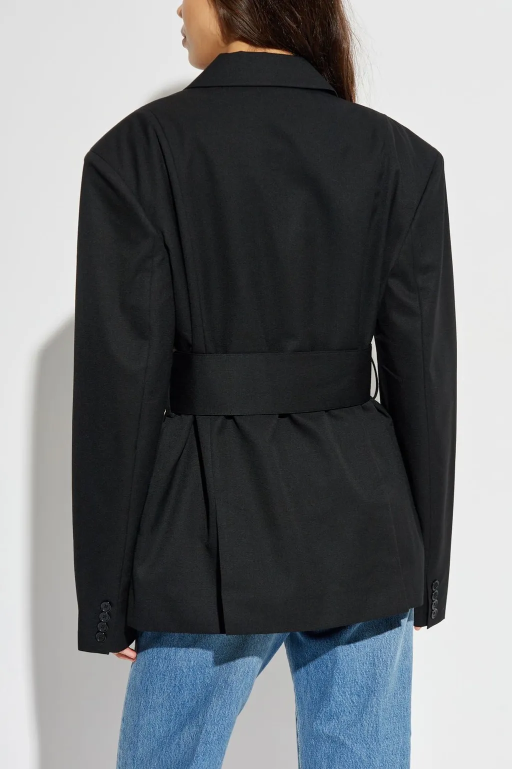 Rotate Double Breasted Wide-Belt Blazer