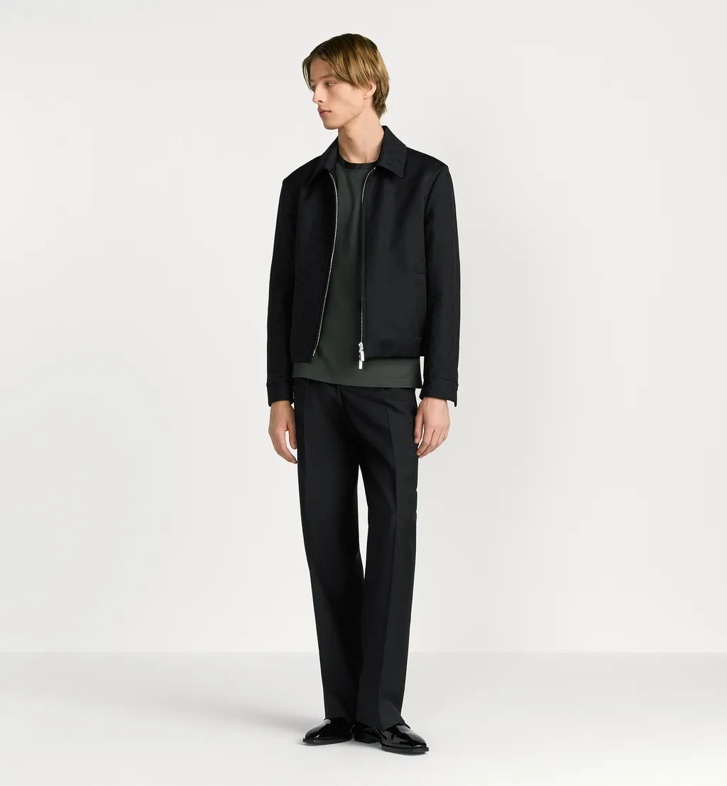 Reversible Zipped Jacket With Lily Of The Valley Jacquard