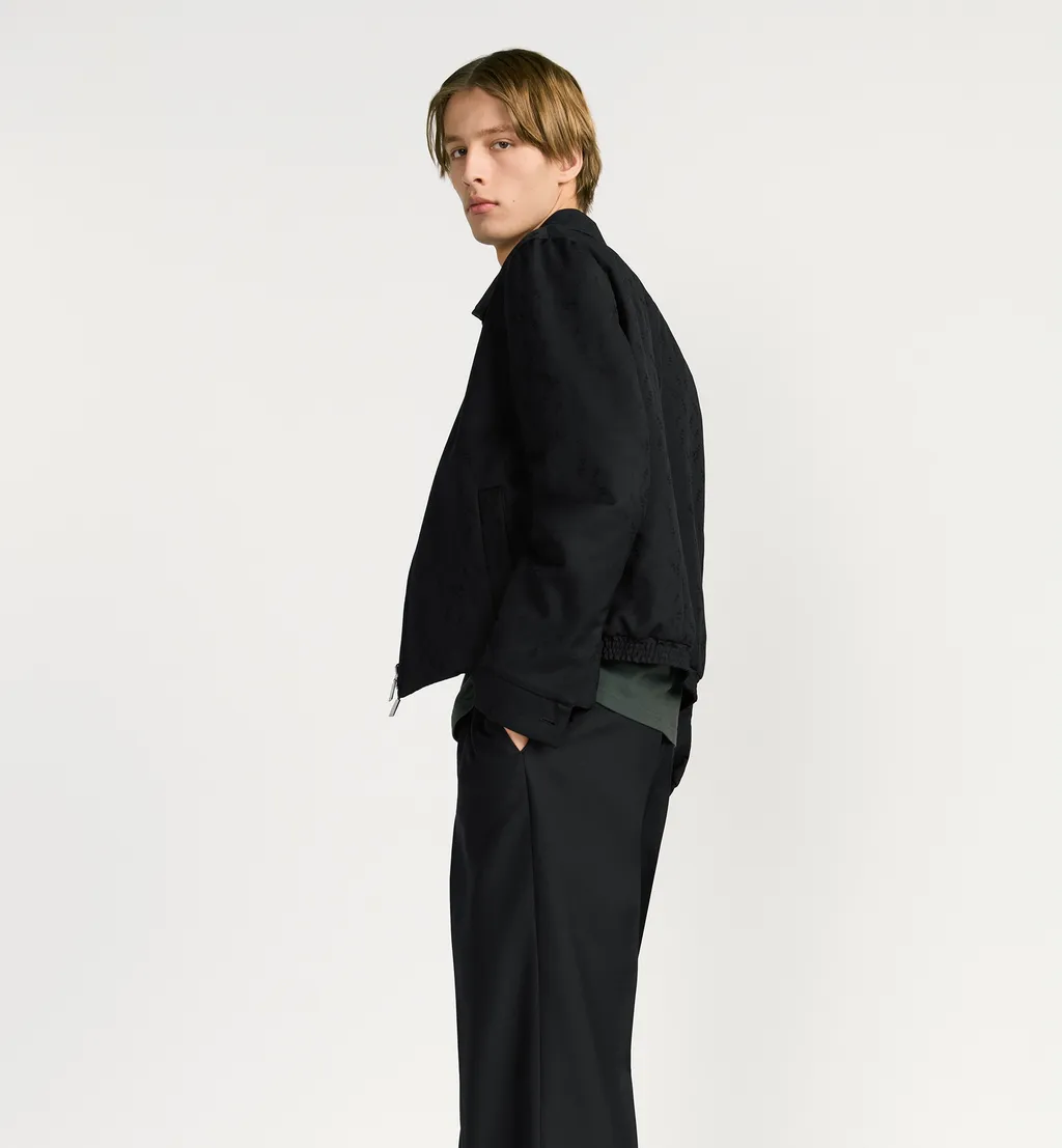 Reversible Zipped Jacket With Lily Of The Valley Jacquard