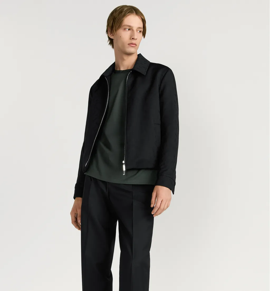 Reversible Zipped Jacket With Lily Of The Valley Jacquard