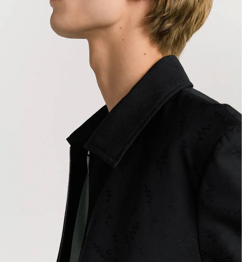 Reversible Zipped Jacket With Lily Of The Valley Jacquard