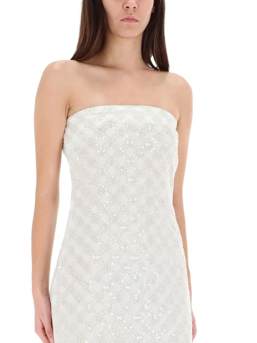 Rotate Beaded Maxi Tube Dress