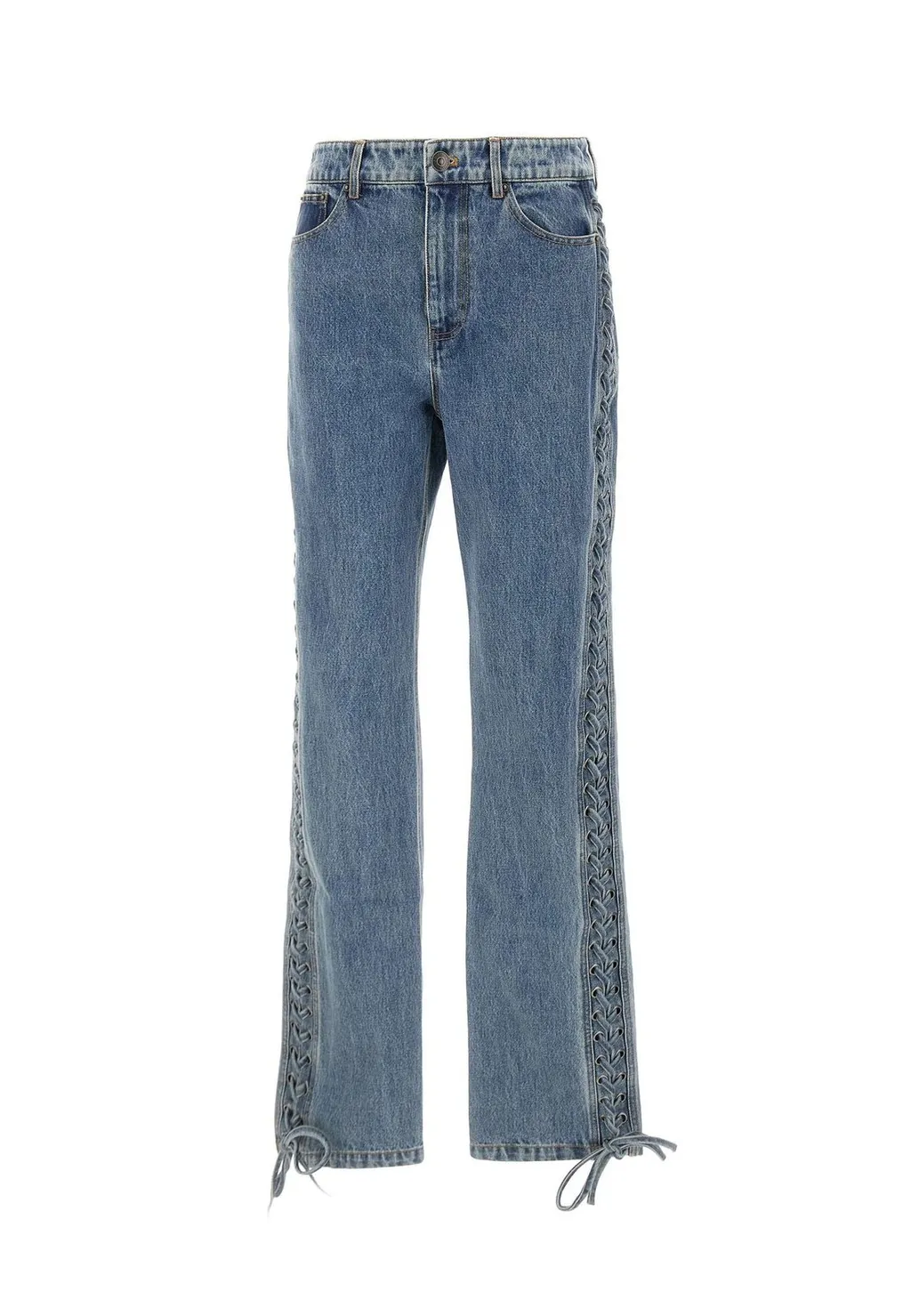 Rotate Laced Straight-Leg Jeans