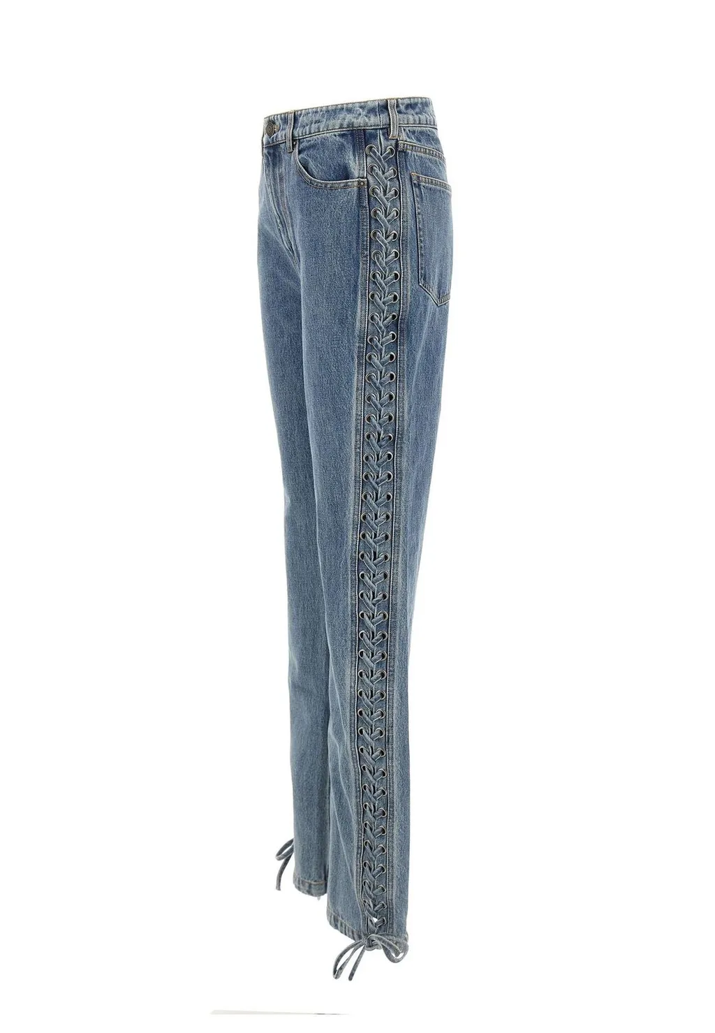 Rotate Laced Straight-Leg Jeans