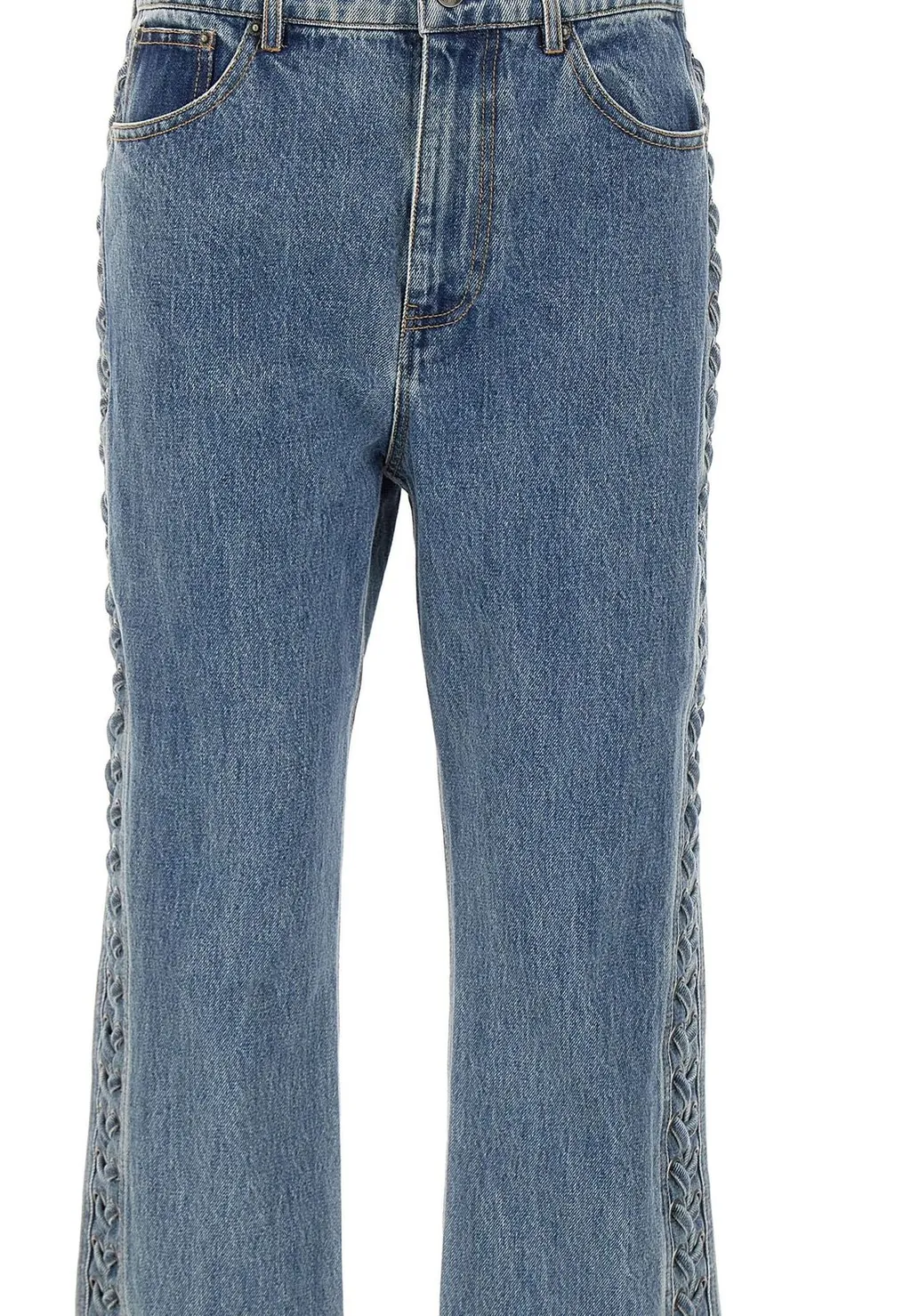 Rotate Laced Straight-Leg Jeans