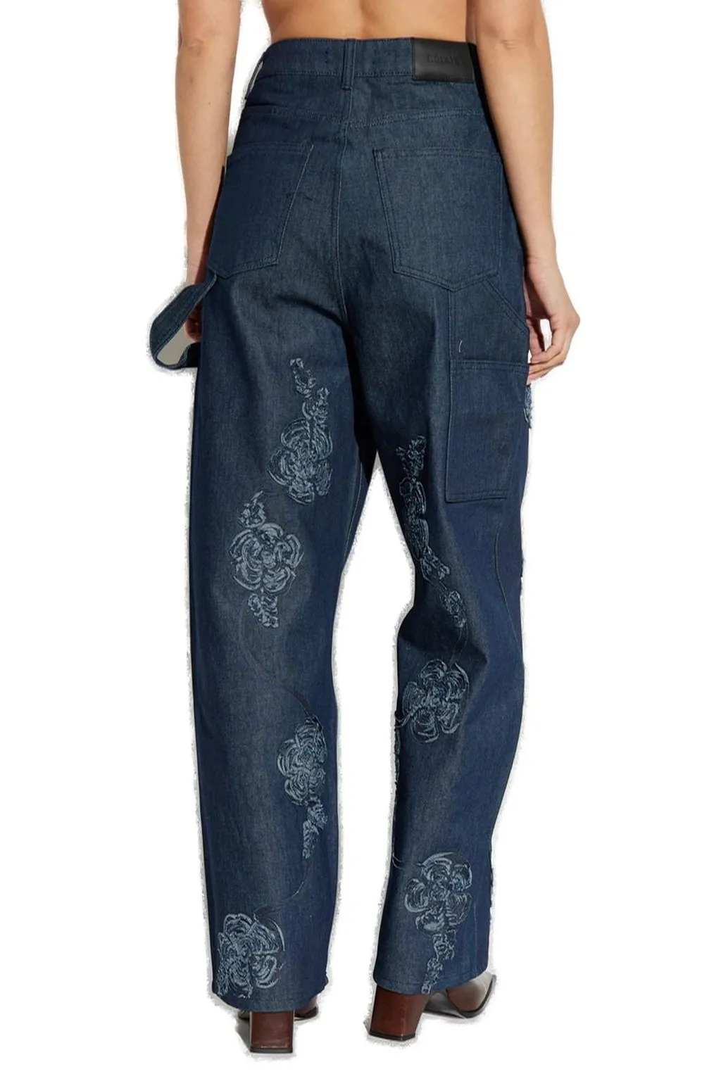 Rotate Floral Detailed Boyfriend Jeans