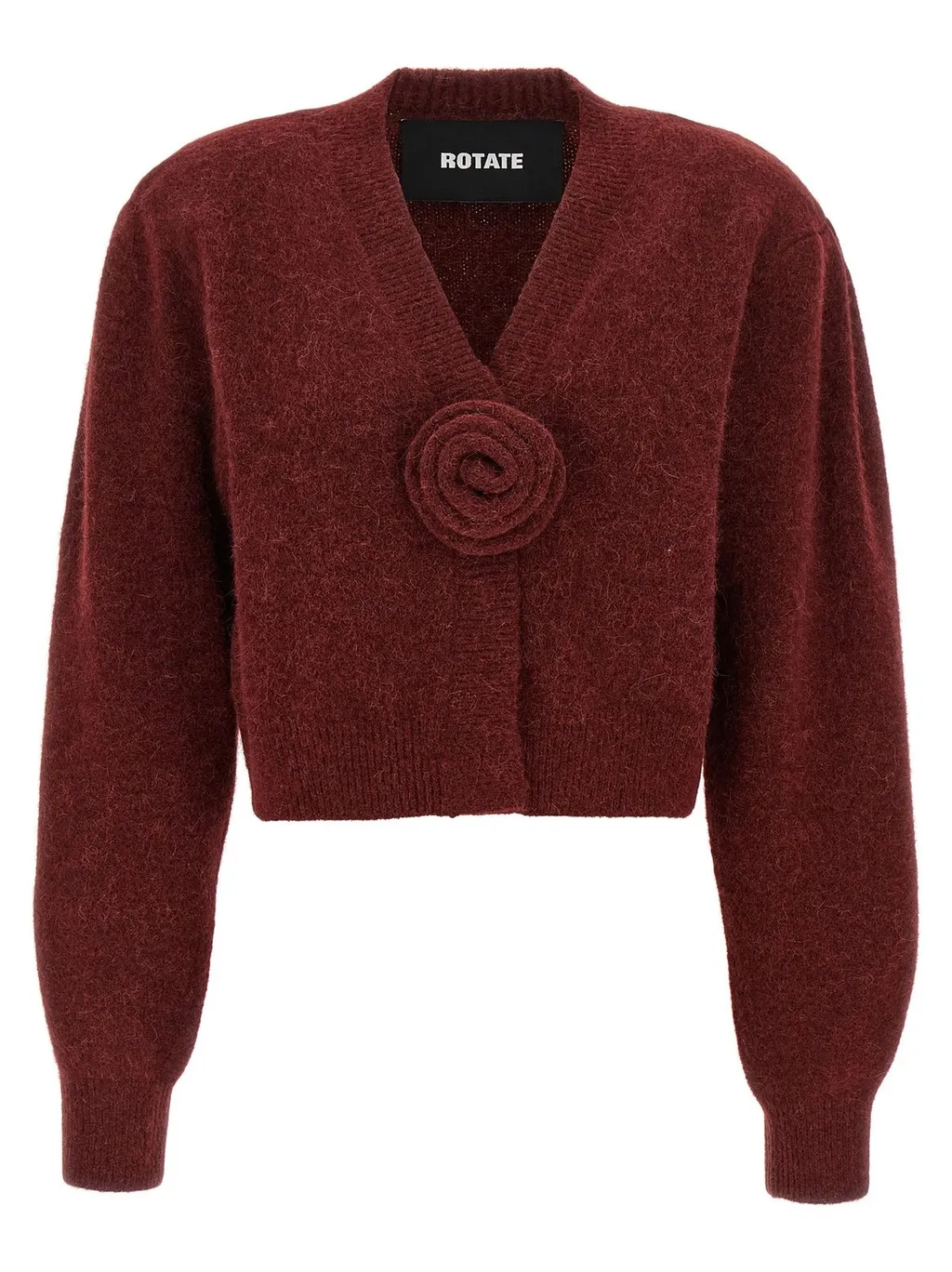 Rotate Puff-Sleeved Knit Cardigan