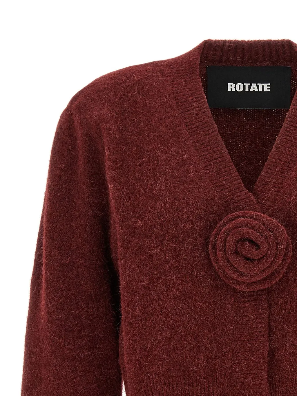 Rotate Puff-Sleeved Knit Cardigan