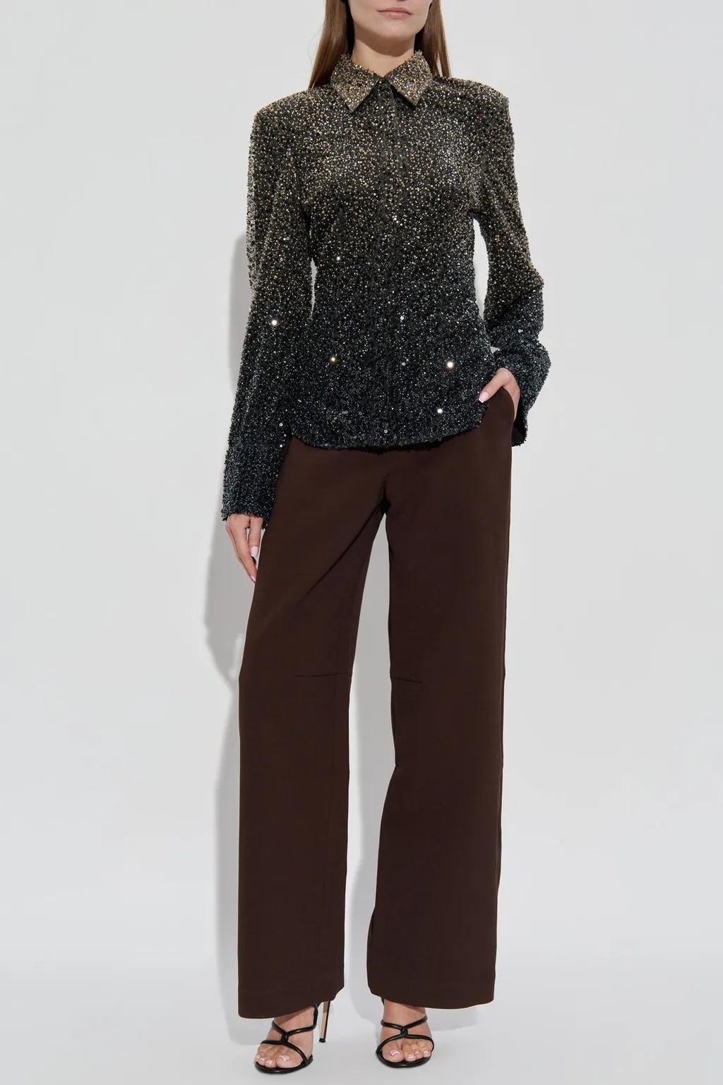 Rotate High-Waist Straight-Leg Pants