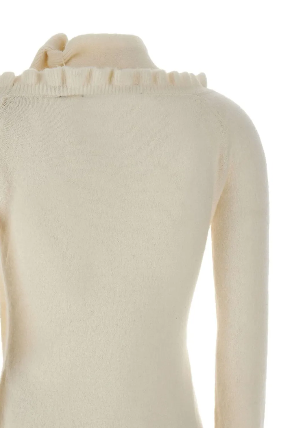 Rotate Ruffled-Detail Tie Neck Off-Shoulder Top