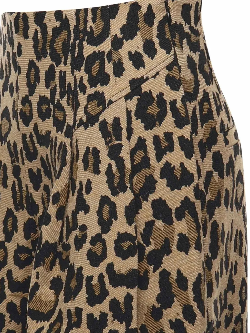 Rotate Leopard Printed Wide Leg Jeans