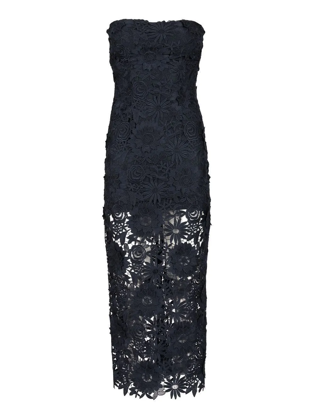 Rotate 3D Lace Detailed Midi Dress