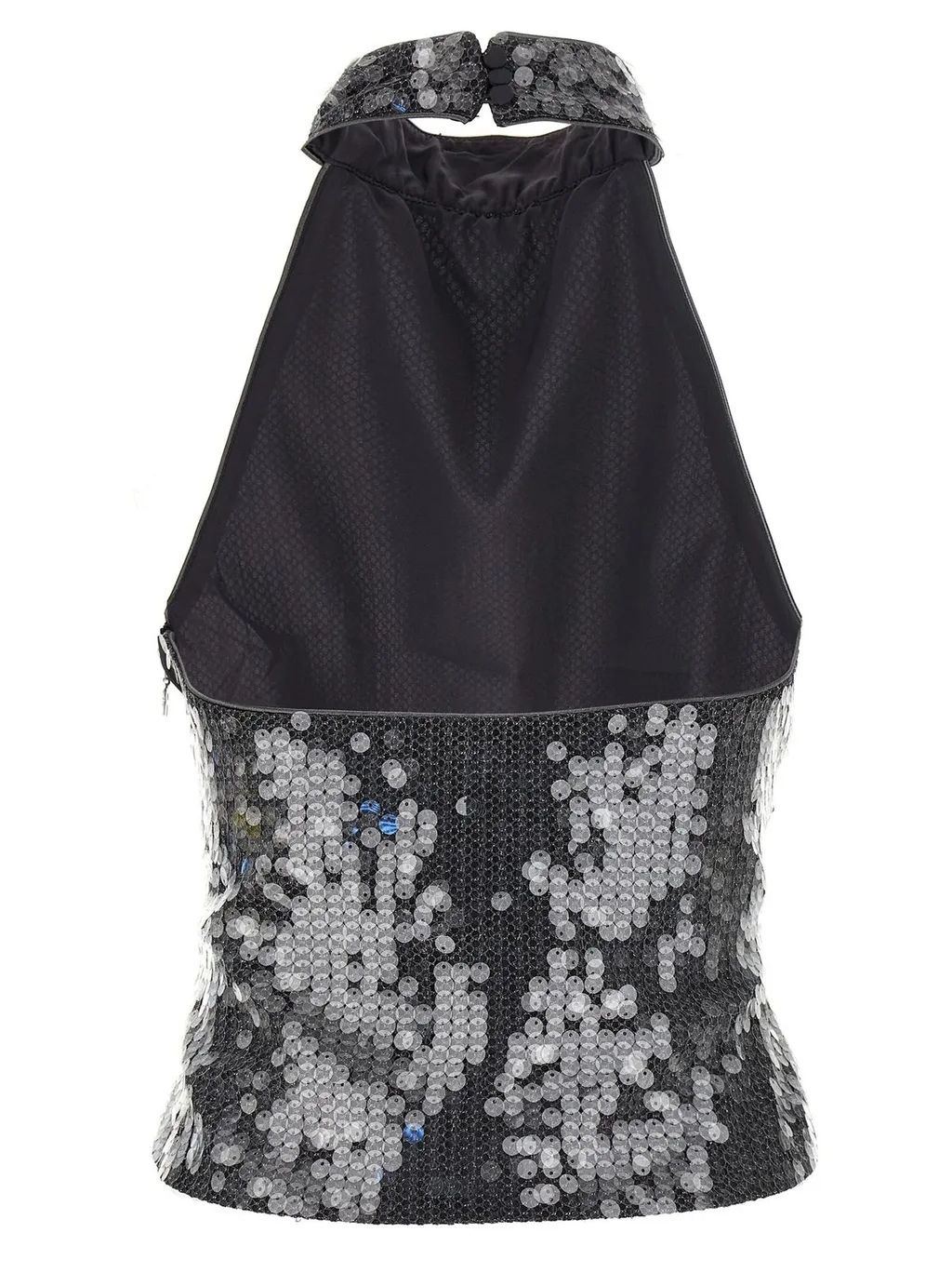 Rotate Net Sequinned Halterneck Top