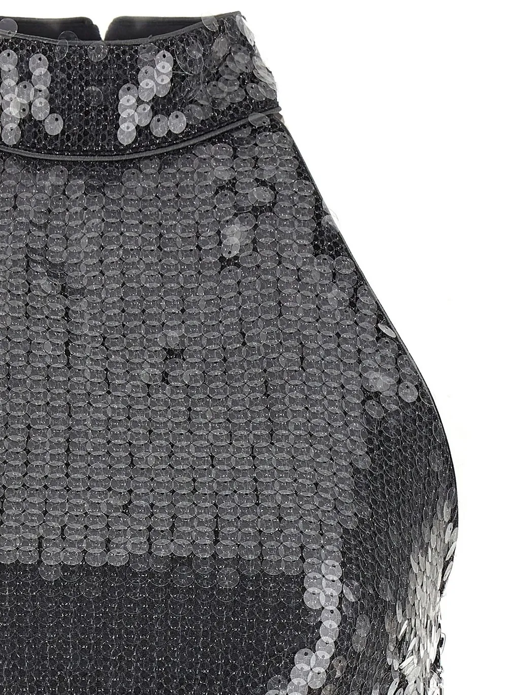 Rotate Net Sequinned Halterneck Top