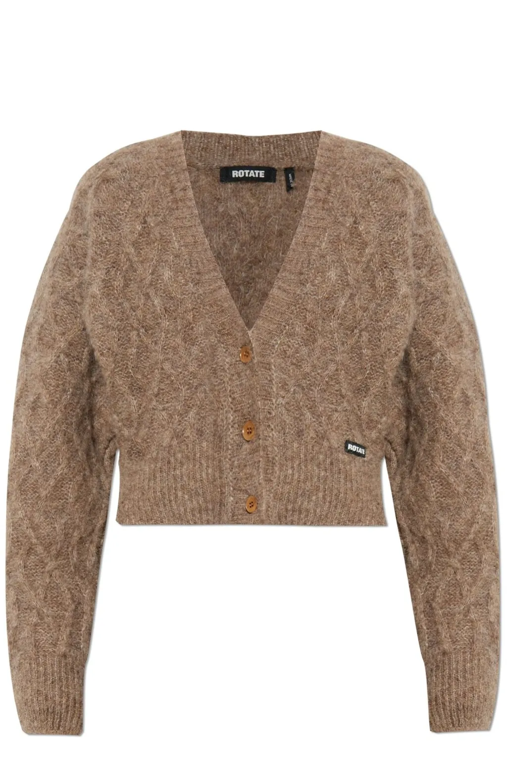 Rotate Fluffy V-Neck Knitted Cardigan