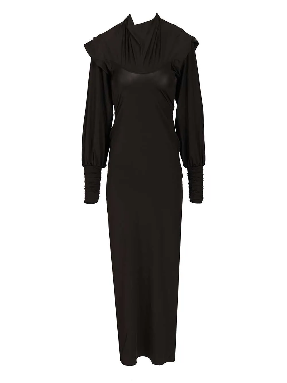 Rotate Slinky Hooded Long Sleeved Dress