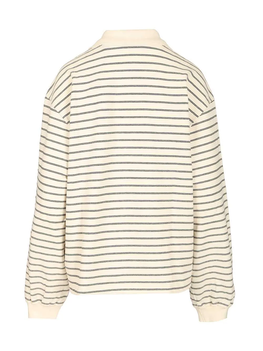 Rotate Striped Long Sleeved Polo Top