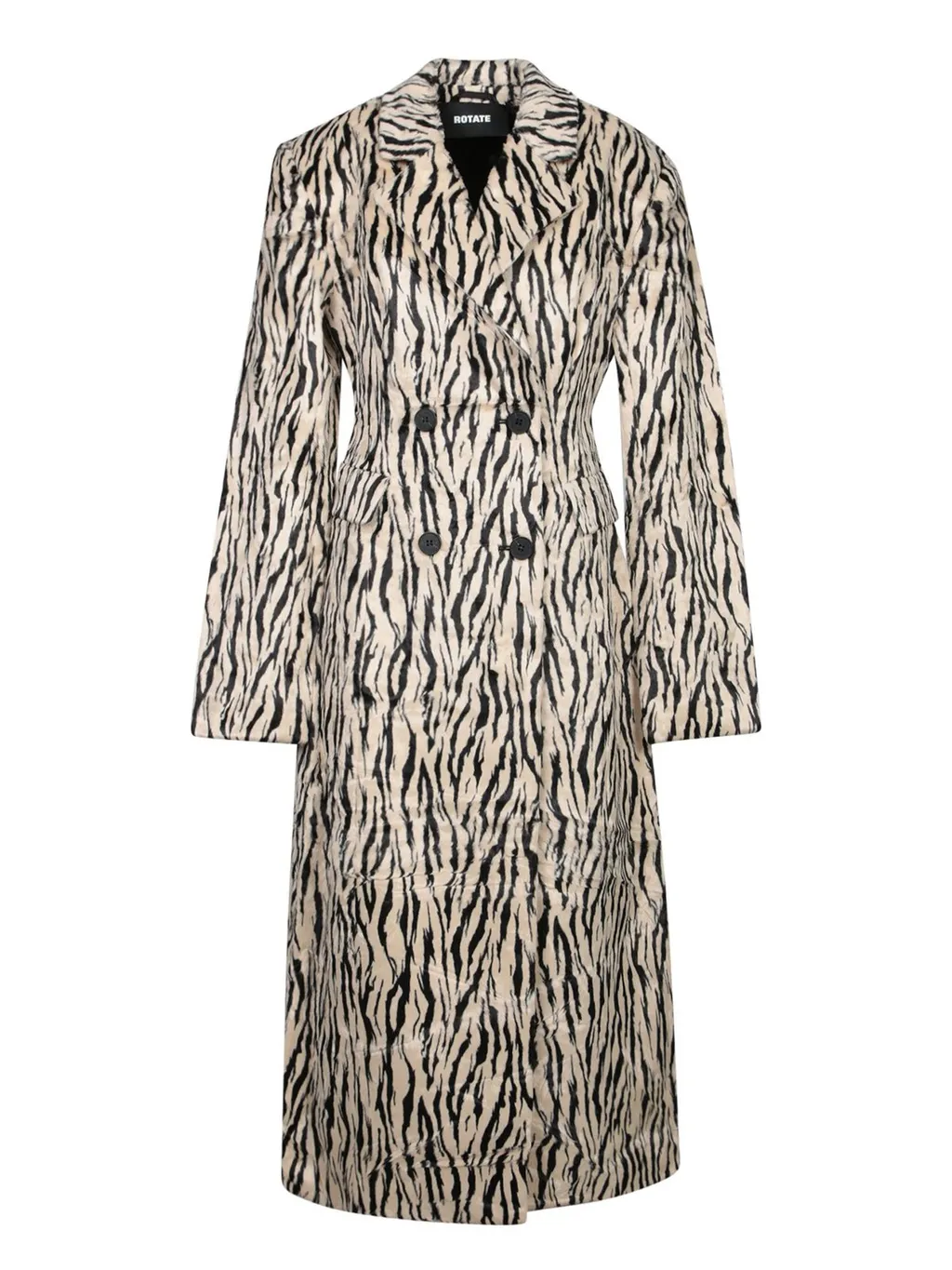 Rotate Zebra Stripe Double-Breasted Coat