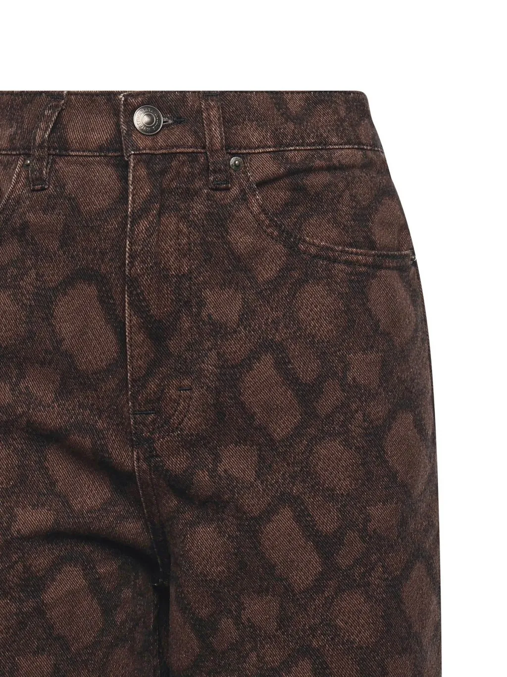 Rotate Animal Print Straight-Leg Jeans