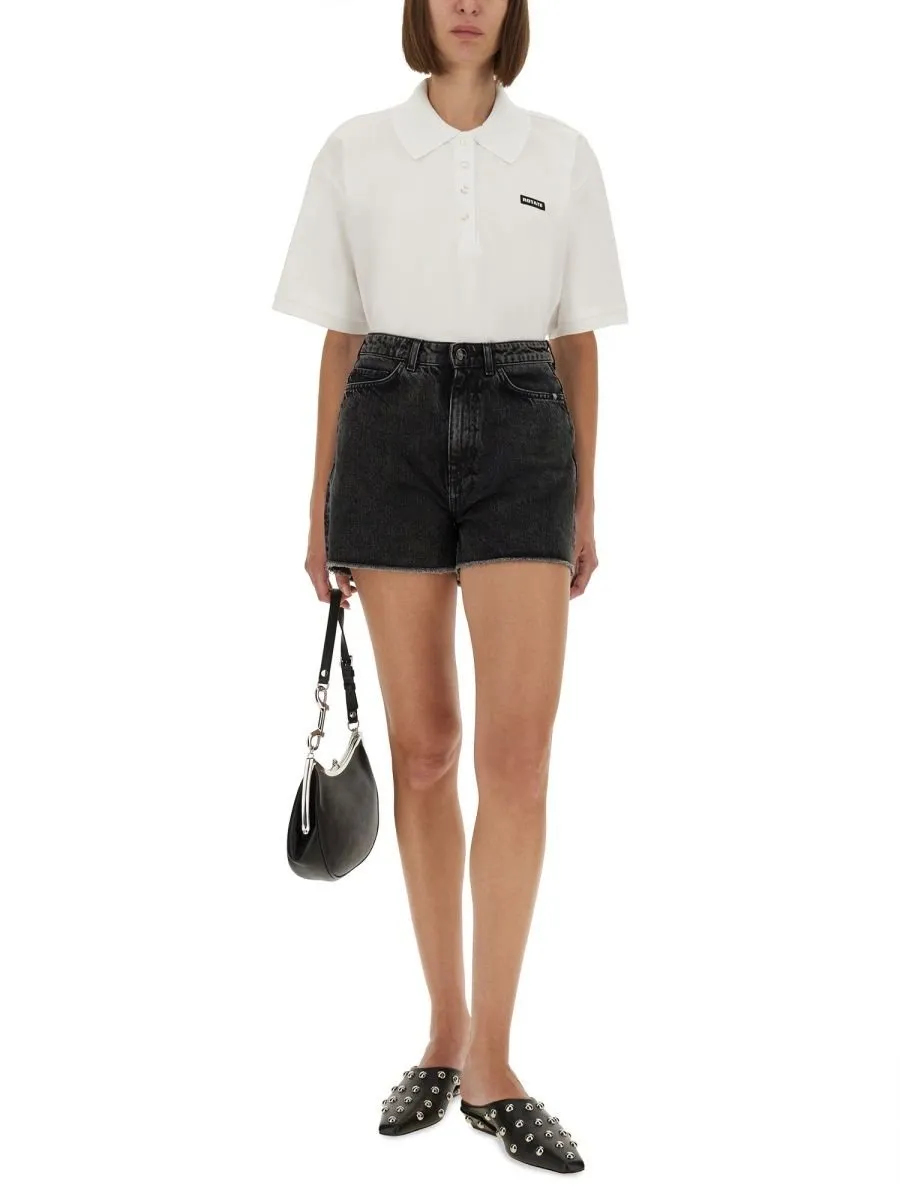 Rotate Logo Patch Short-Sleeve Polo Shirt