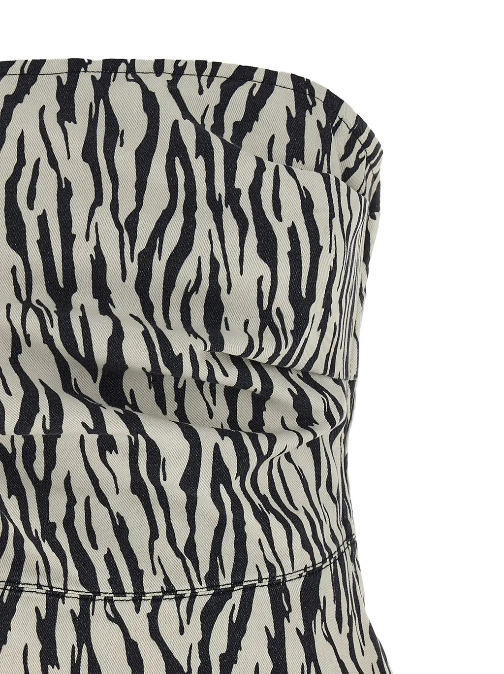Rotate Printed Denim Top