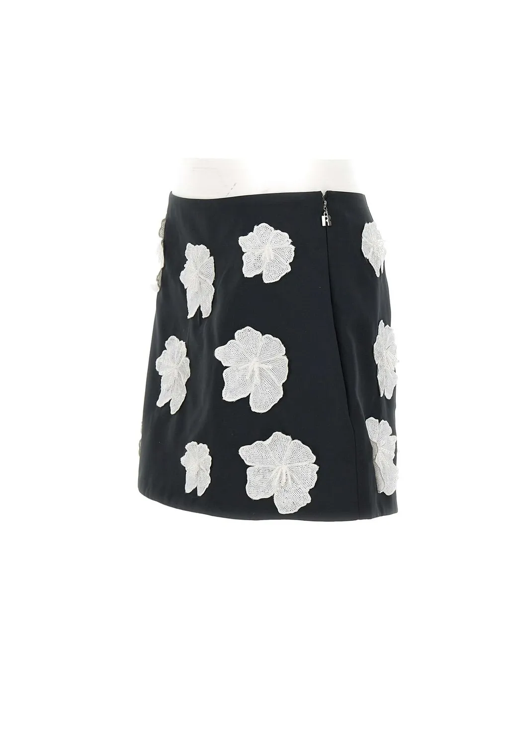 Rotate Satin Flower Mini Skirt
