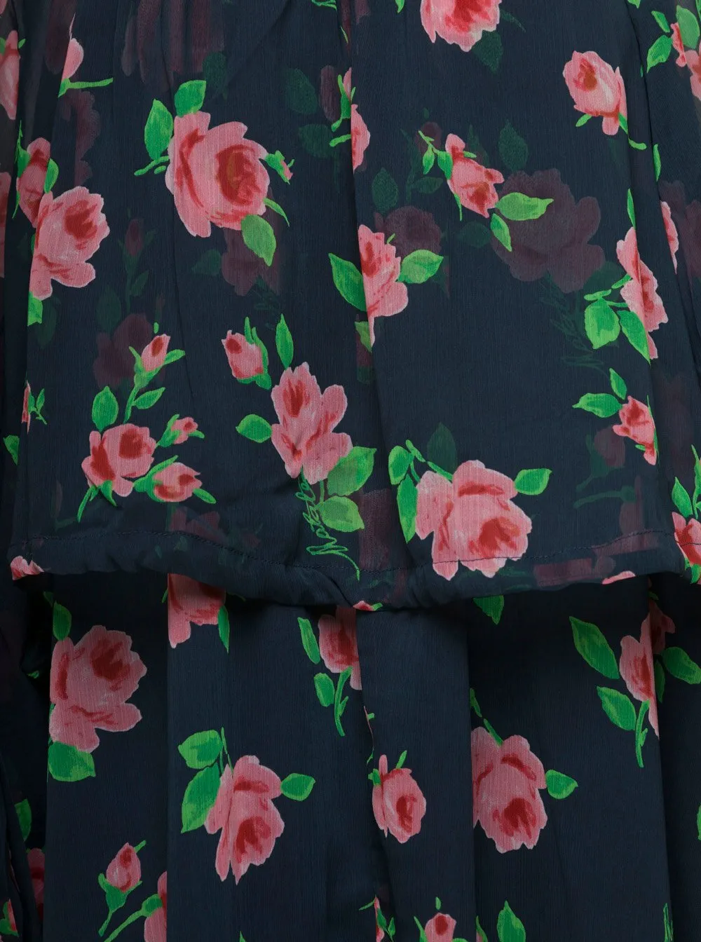 Rotate Flower Printed Chiffon Maxi Dress