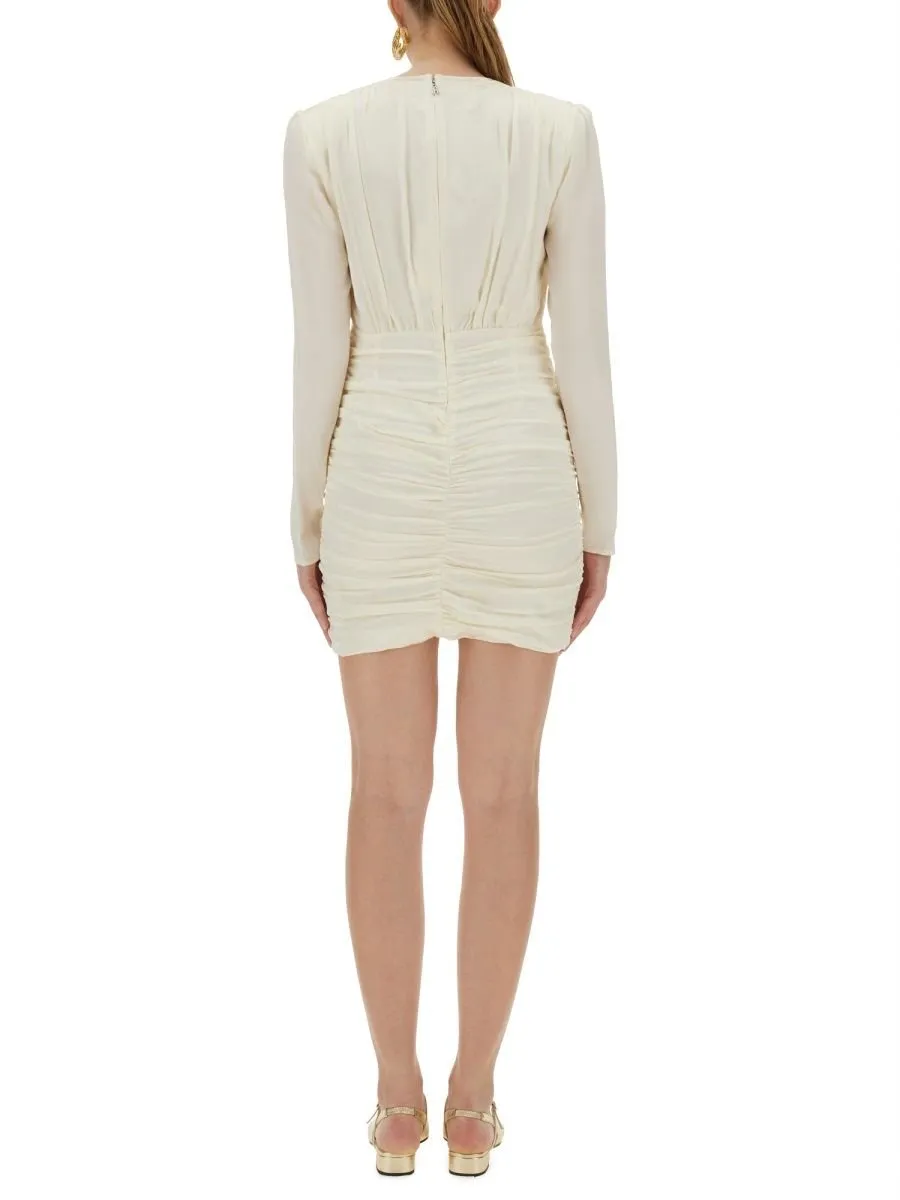 Rotate Satin Mini Gathered Dress