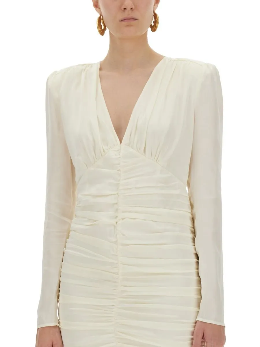 Rotate Satin Mini Gathered Dress