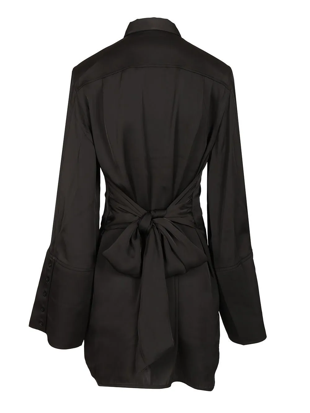 Rotate Satin Tie Shirt Dress