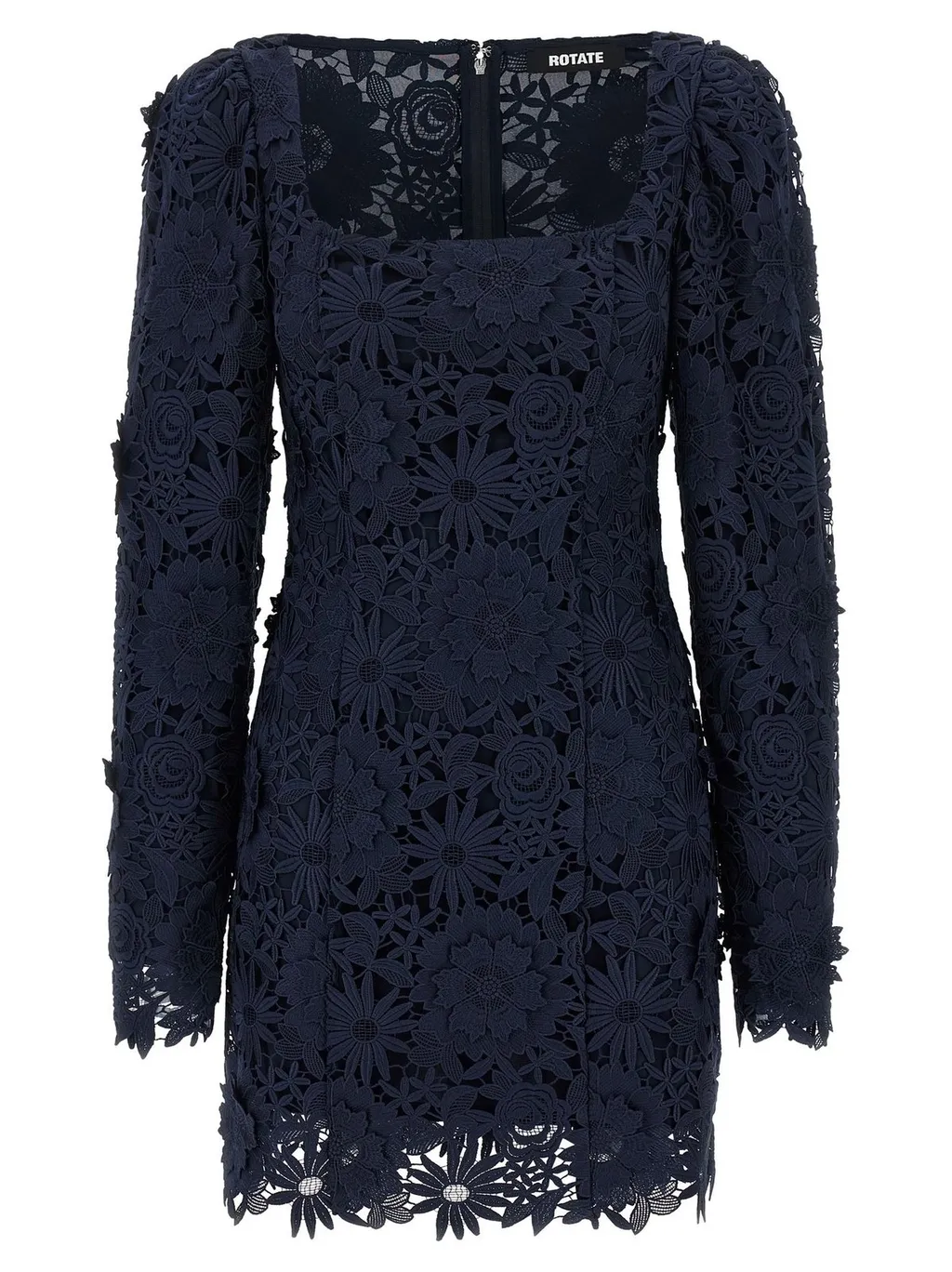 Rotate 3D Lace Long-Sleeved Mini Dress