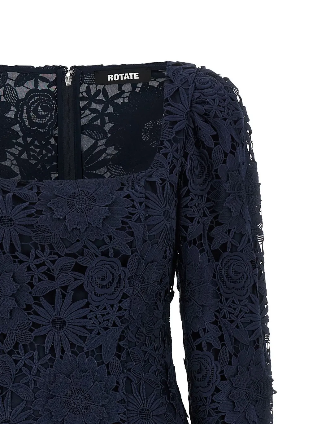 Rotate 3D Lace Long-Sleeved Mini Dress