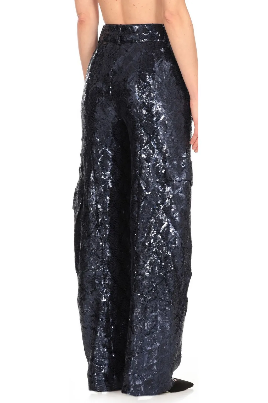 Rotate Sequin Embellished Cargo Pants