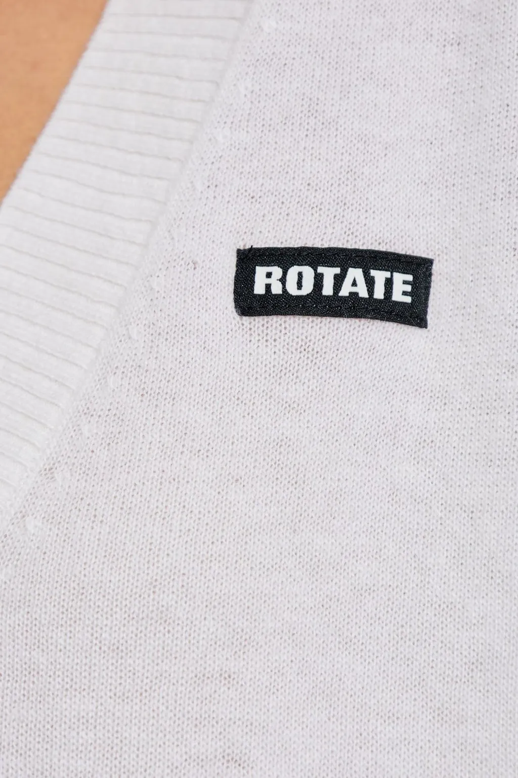 Rotate Logo Patch V-Neck Knit Sweater