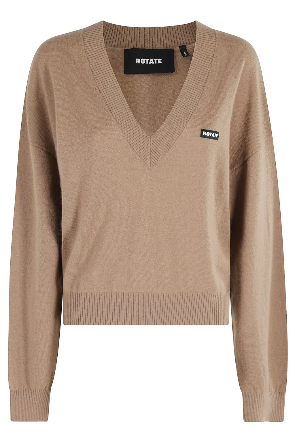 Rotate Logo Patch V-Neck Knit Sweater