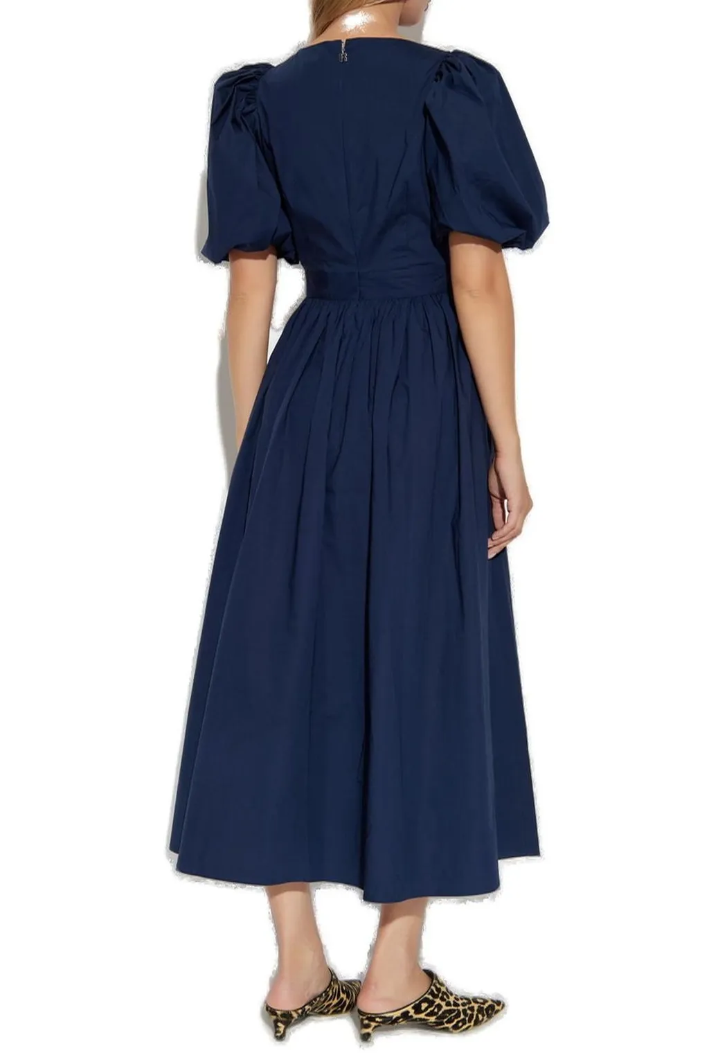Rotate Puff Sleeves V-Neck Dress