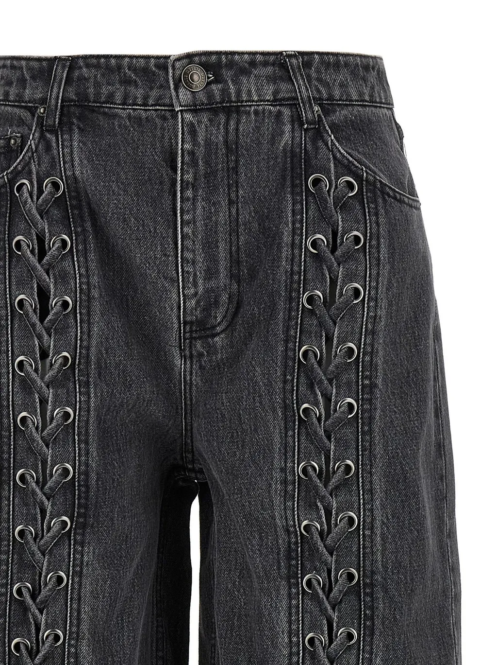 Rotate Laced Straight-Leg Jeans