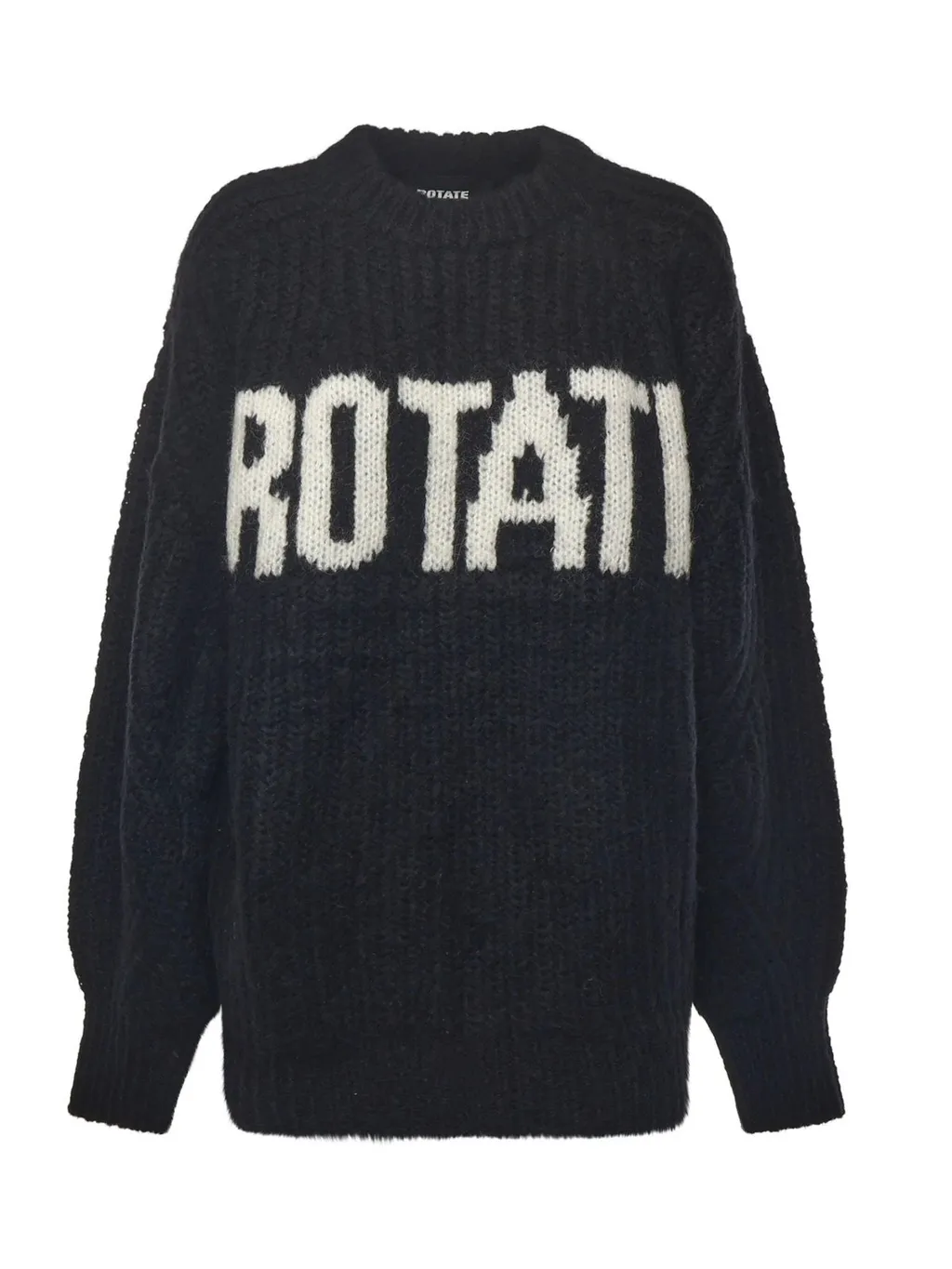 Rotate Logo Intarsia-Knit Crewneck Jumper