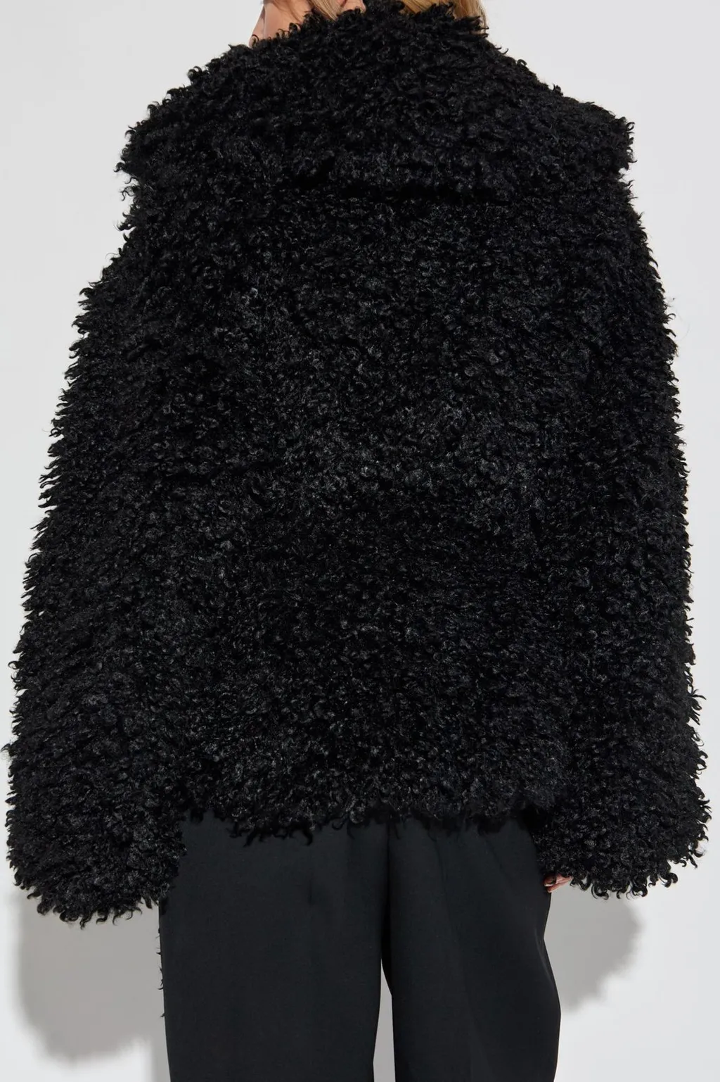 Rotate Faux-Fur Long Sleeved Belted Jacket
