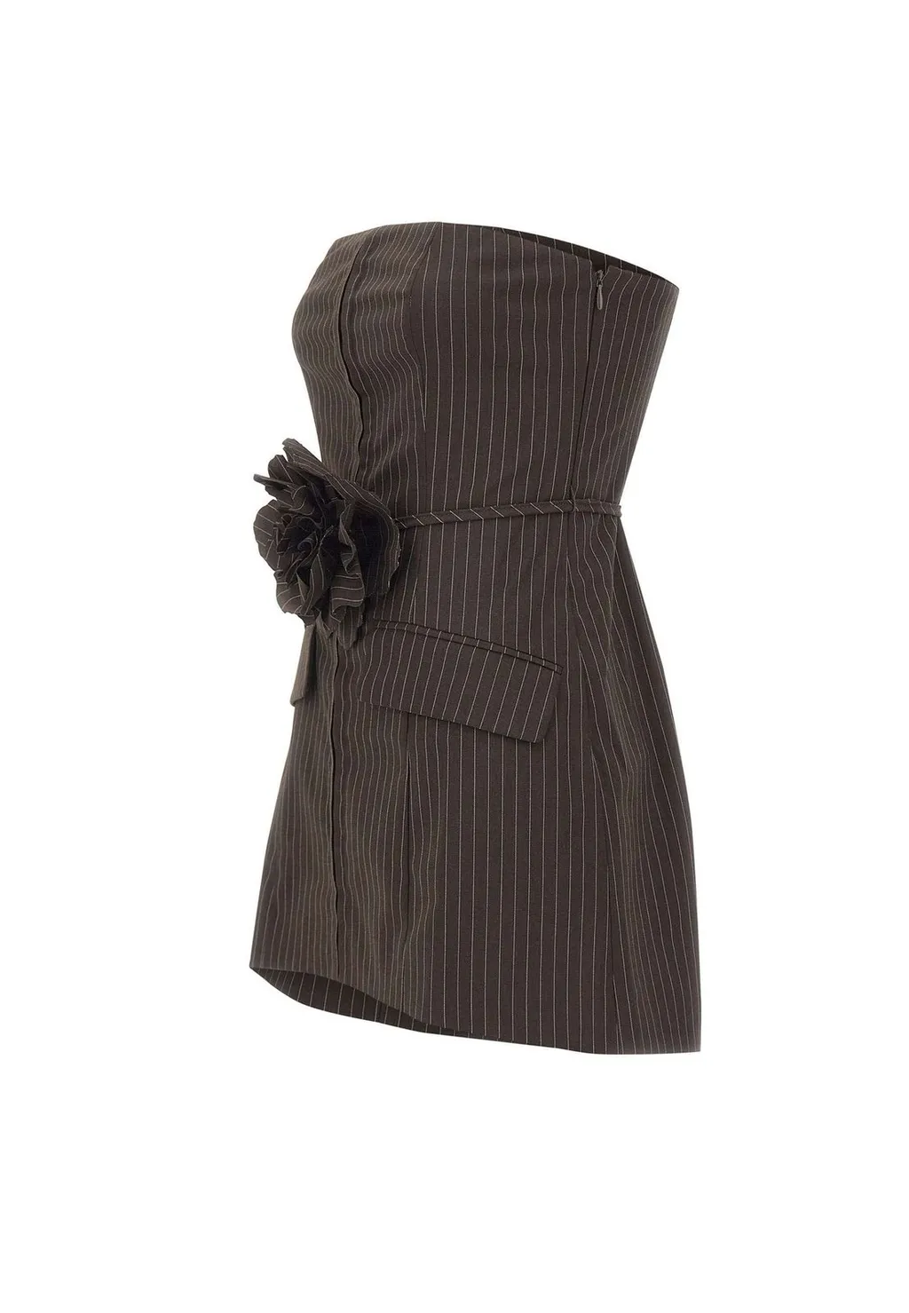 Rotate Pinstripe Belted Long Top