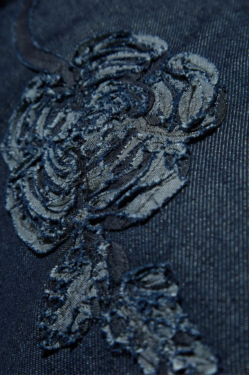 Rotate Floral Denim Strapless Top