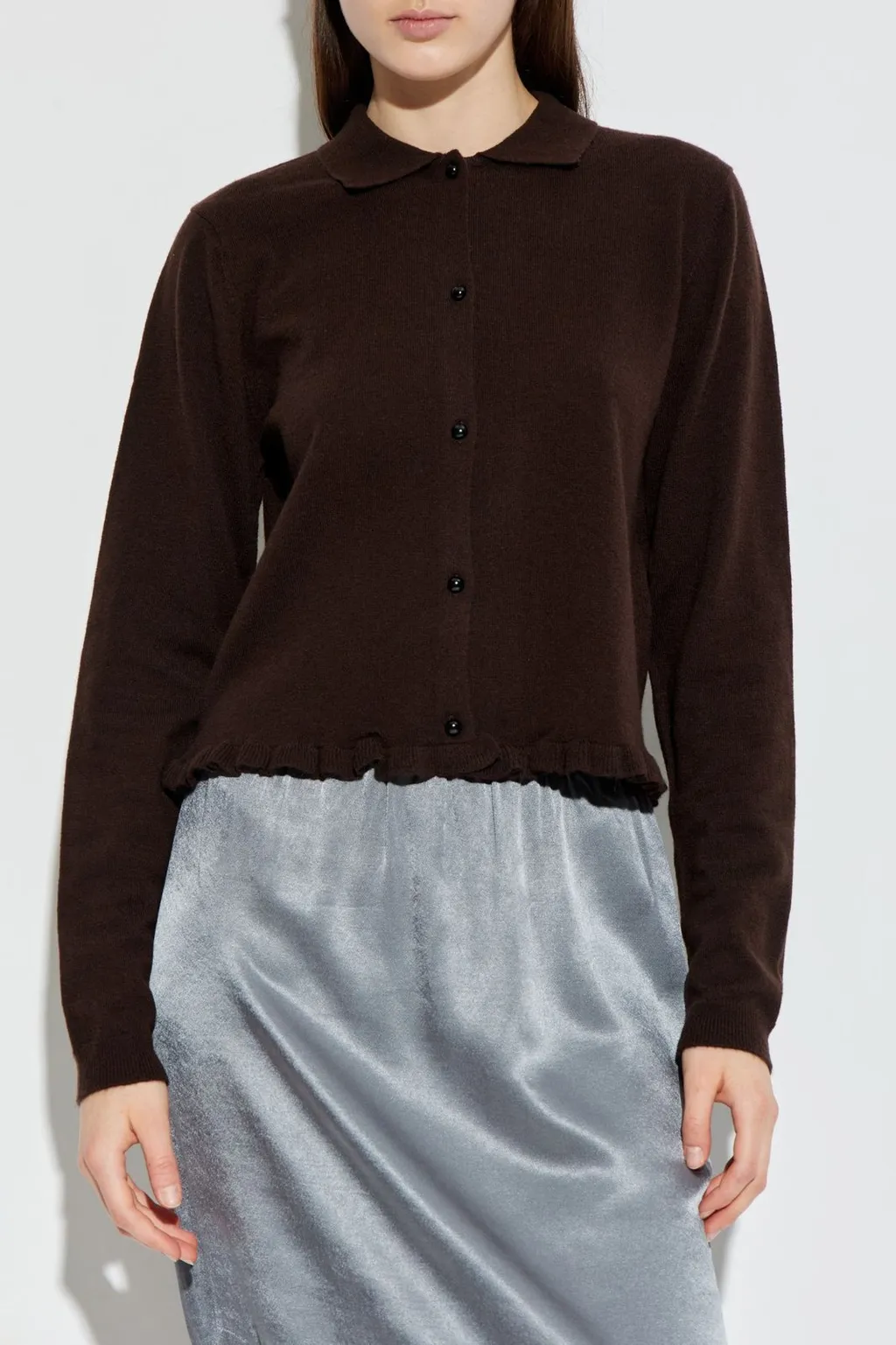 Rotate Frilled Hem Cardigan