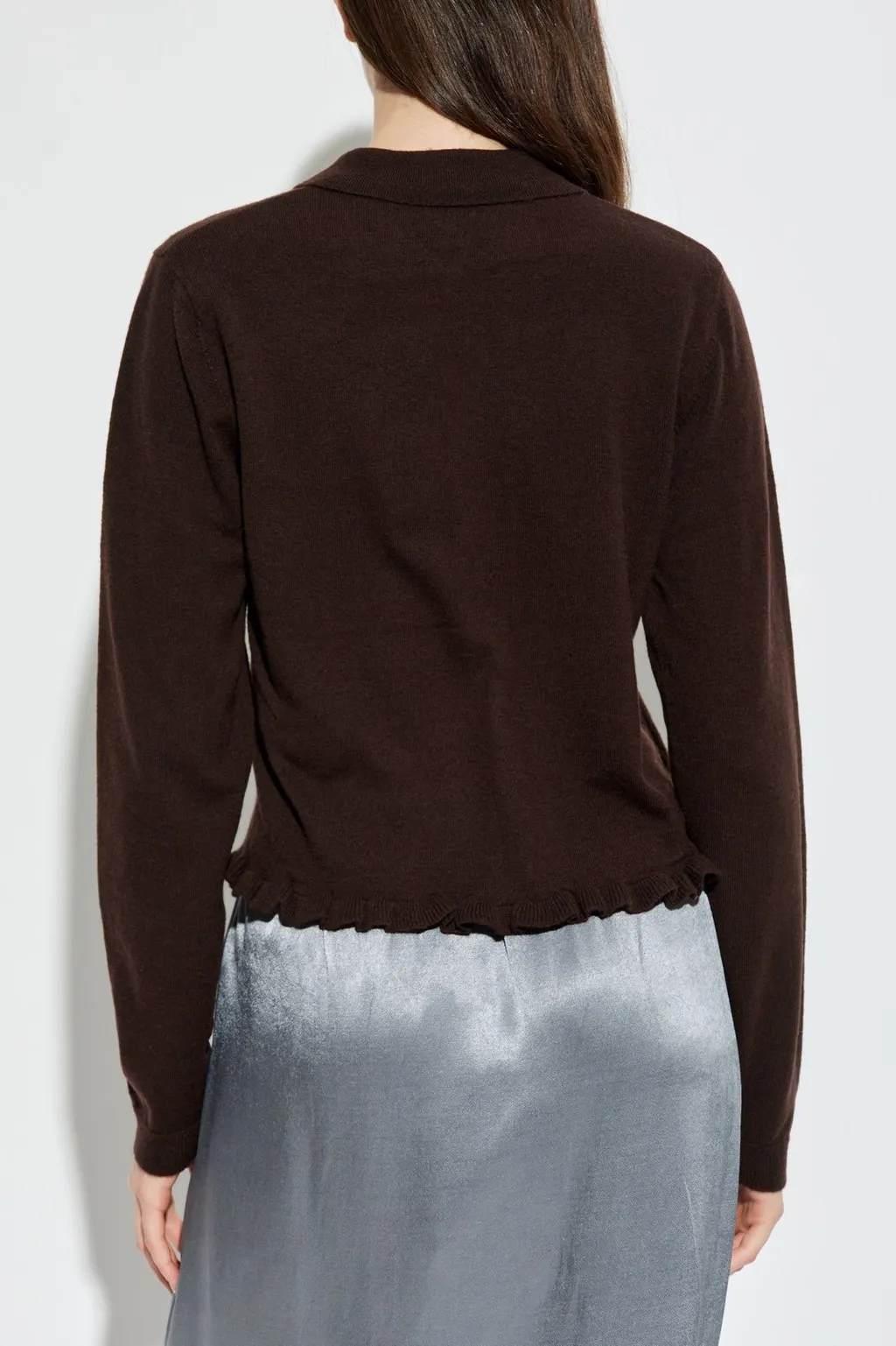 Rotate Frilled Hem Cardigan