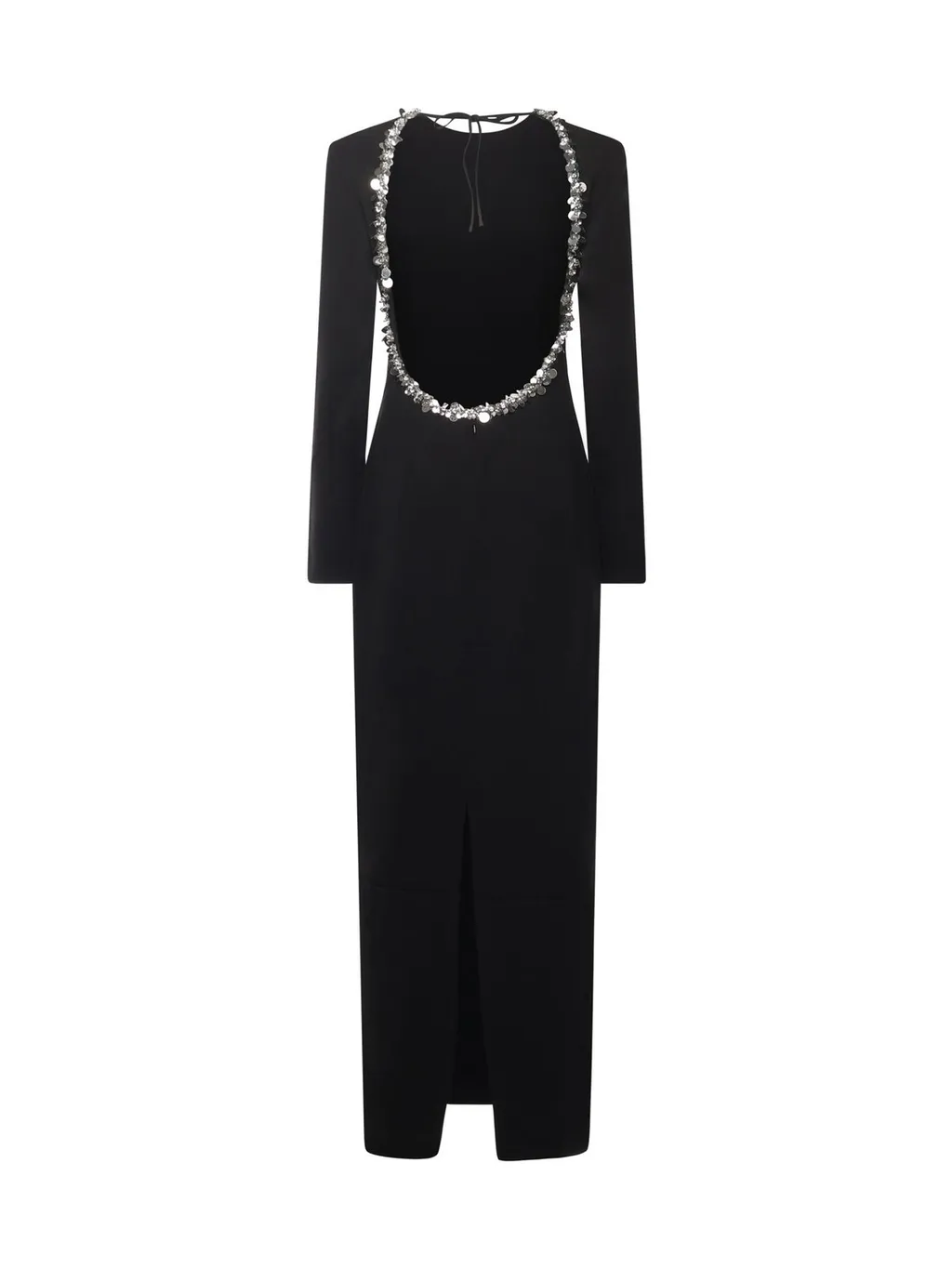 Rotate Embellished Open-Back Dress