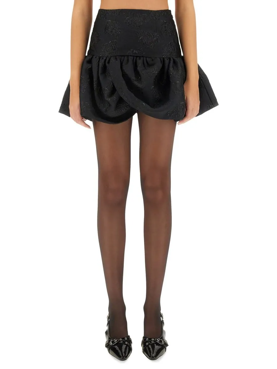 Rotate Monogram Jacquard Mini Skirt