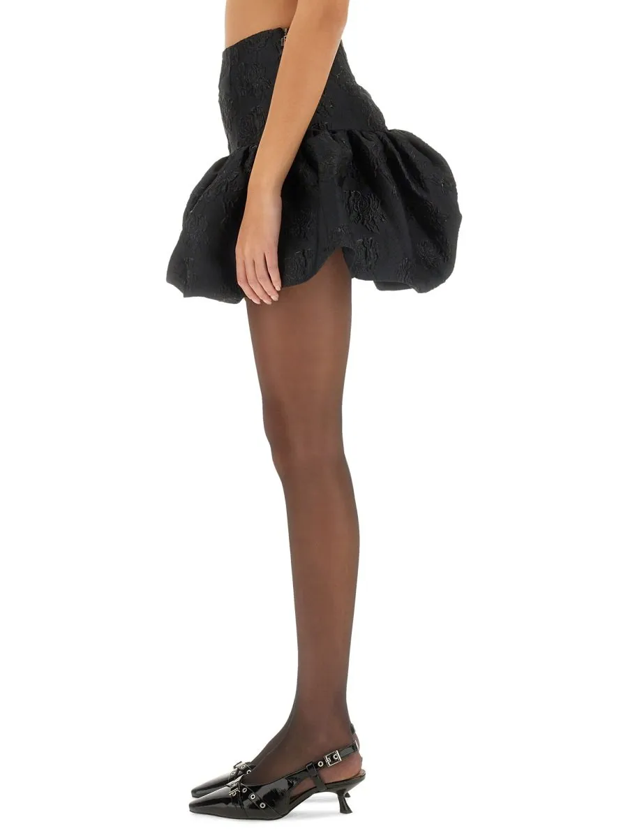 Rotate Monogram Jacquard Mini Skirt